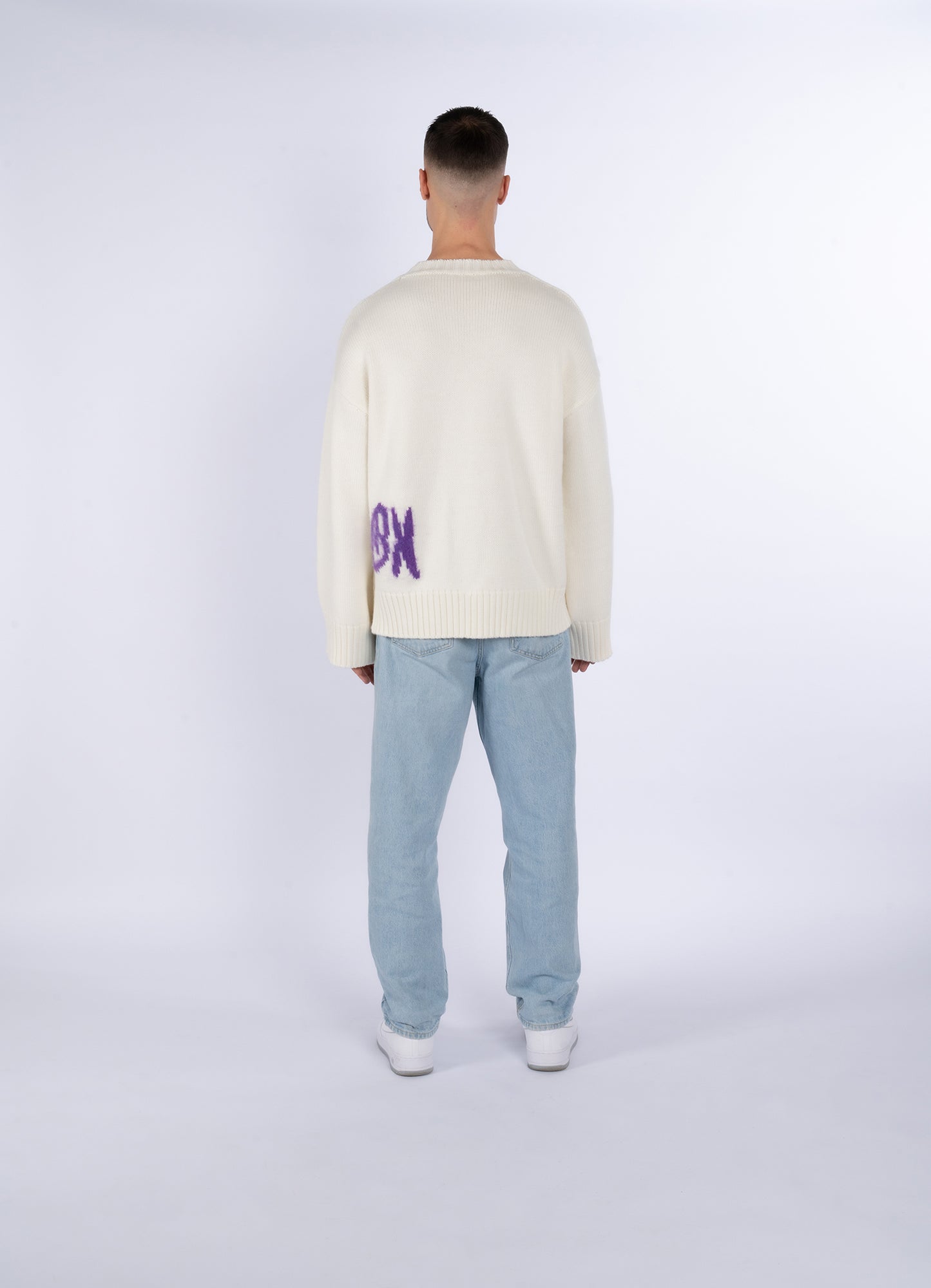 LOGO KNIT SWEATER CREAM