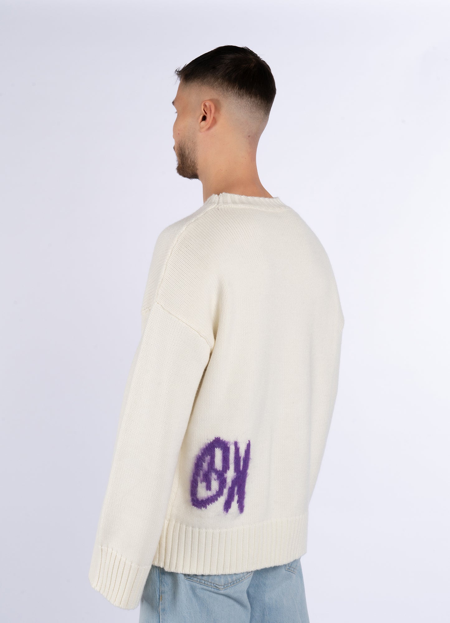 LOGO KNIT SWEATER CREAM